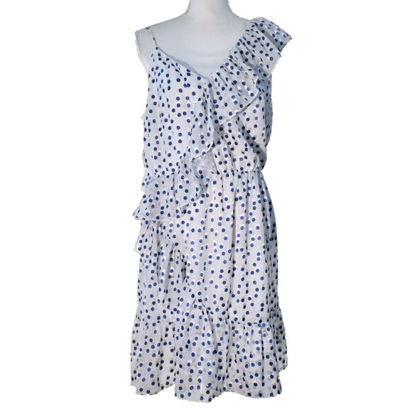 Lilly Pulitzer Madelina Ruffle Dress Bennet Blue Polka Dot - Picture 4 of 11